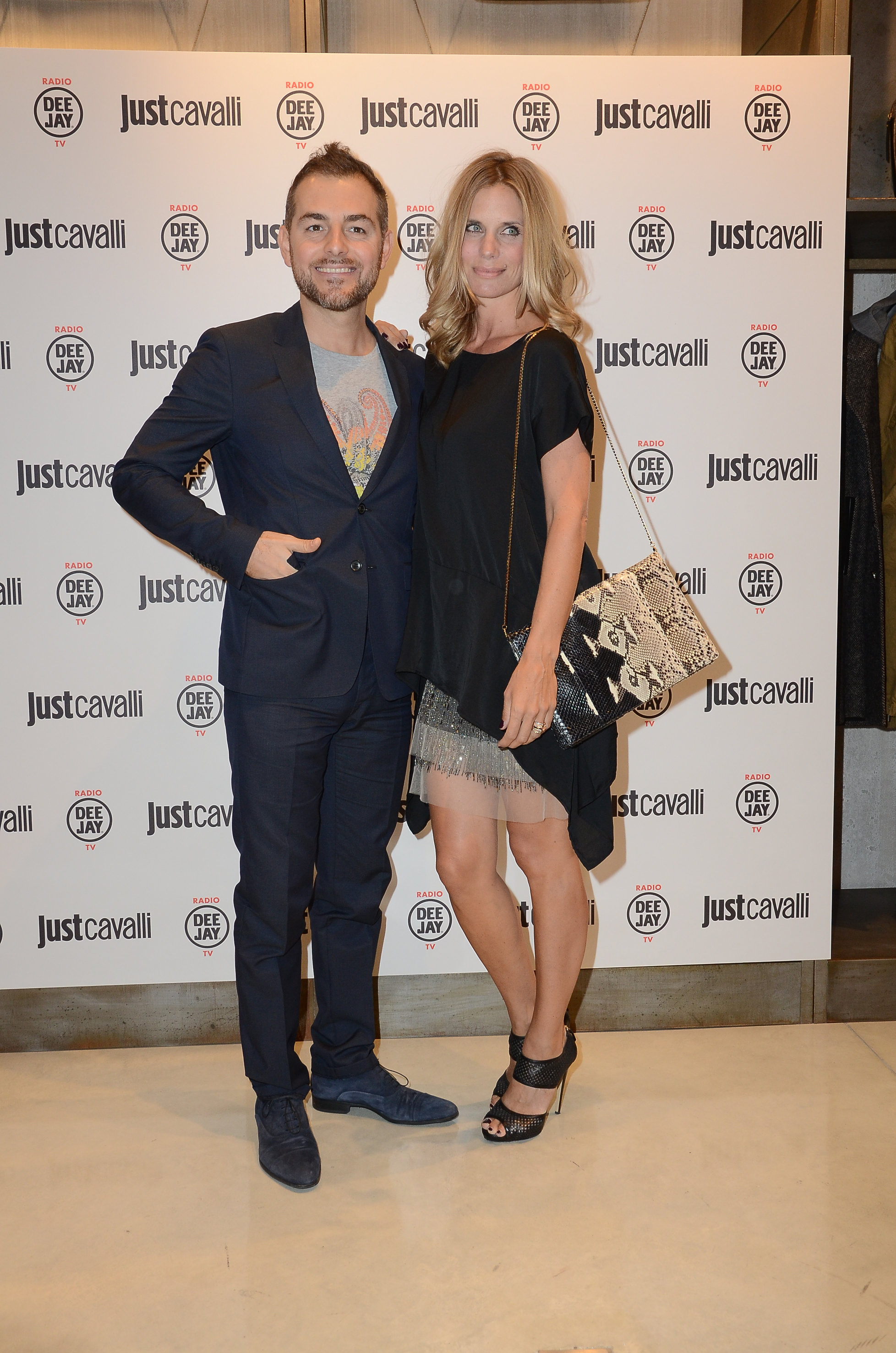 Daniele Bossari and Filippa Lagerback in Just Cavalli @ Just Cavalli Boutique Opening 21-09-2012 Milan